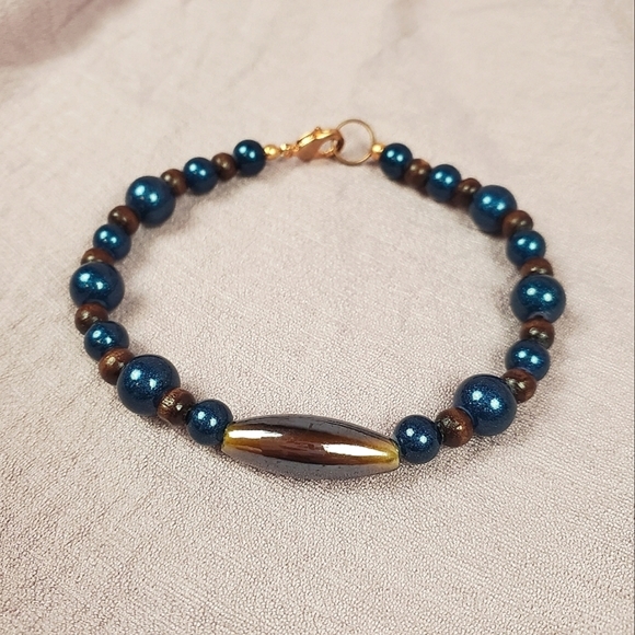 🦋 Teal and Brown Beaded Bracelet 🦋1/$14~2/$24~3/$30🦋 - Picture 2 of 5